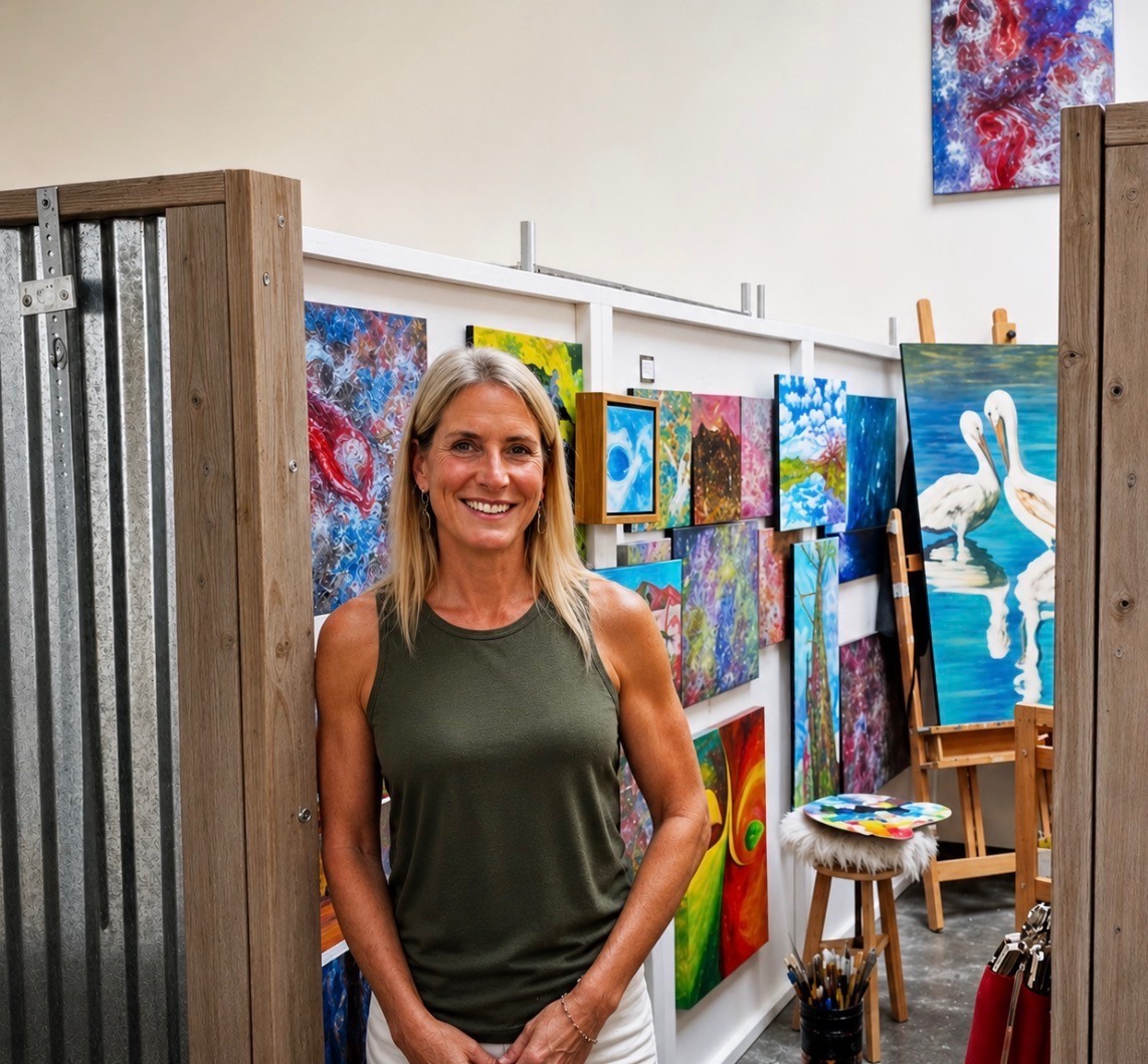Linda Bergeron in her studio