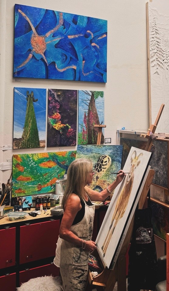Painting at the easel